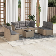 Set Divano da Giardino 8 pz con Cuscini Beige in Polyrattancod mxl 89549