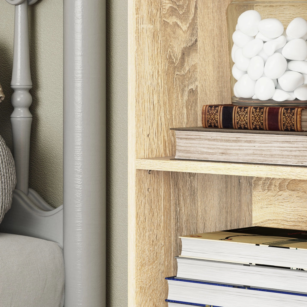Libreria 5 livelli con ripiani regolabili ¨C zephmum ¨C 30x24x133,5cm, naturale