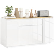 Credenza con 1 Cassetto e 3 Armadietti 140x40x75 cm Bianco