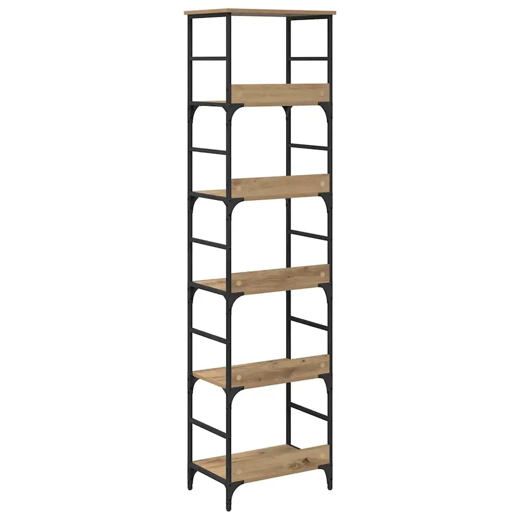Libreria-Scaffale per Libri-Mobile di Stoccaggio Rovere artigianale 50 x 33 x 188,5 cm