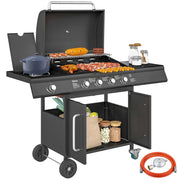 Barbecue Tavolino Armadietto ¨C Minimal ¨C Acciaio PP Nero 129.5x56x110 cm