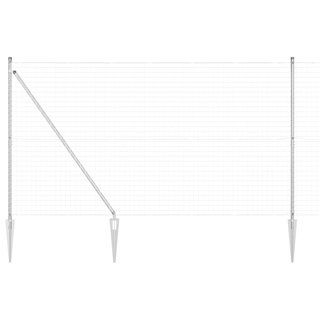 Recinzione Euro con 7 Pali a Picco 1.6x10 m in Acciaio Galvanizzato