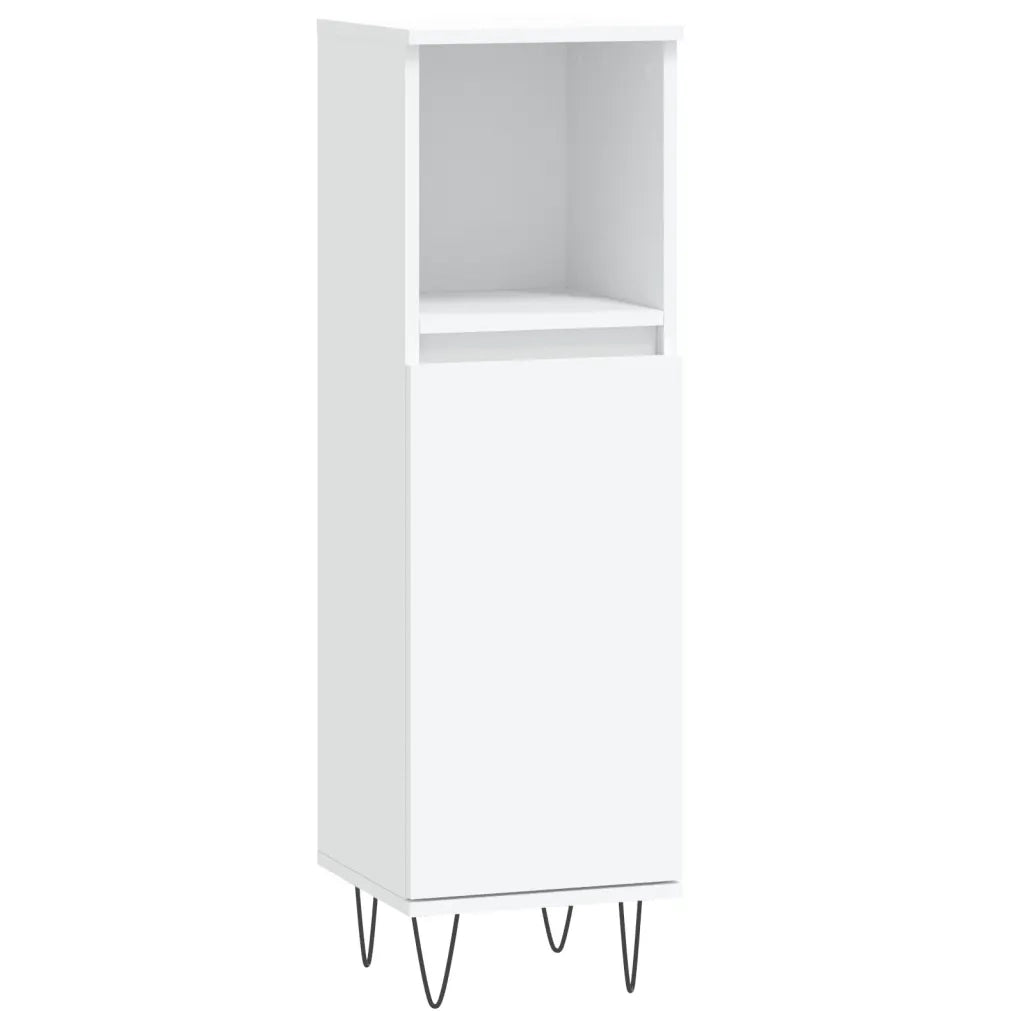 Armadietto da Bagno | Armadio da bagno Bianco 30x30x100 cm in Legno Multistrato