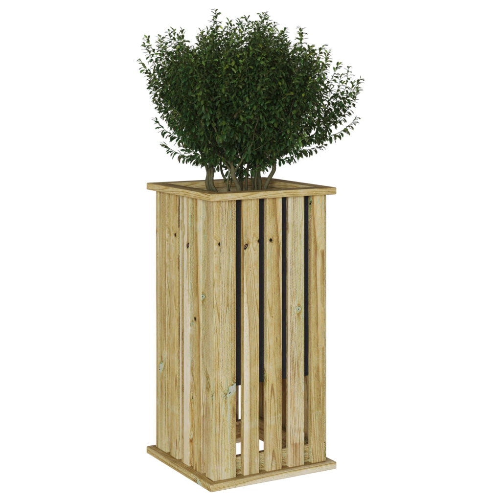 Fioriera da Giardino con Rivestimento 33x33x65 cm Legno di Pino Impregnato