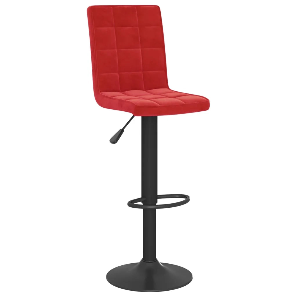 Sgabelli da Bar 2 pz Rosso Vino in Velluto 335769