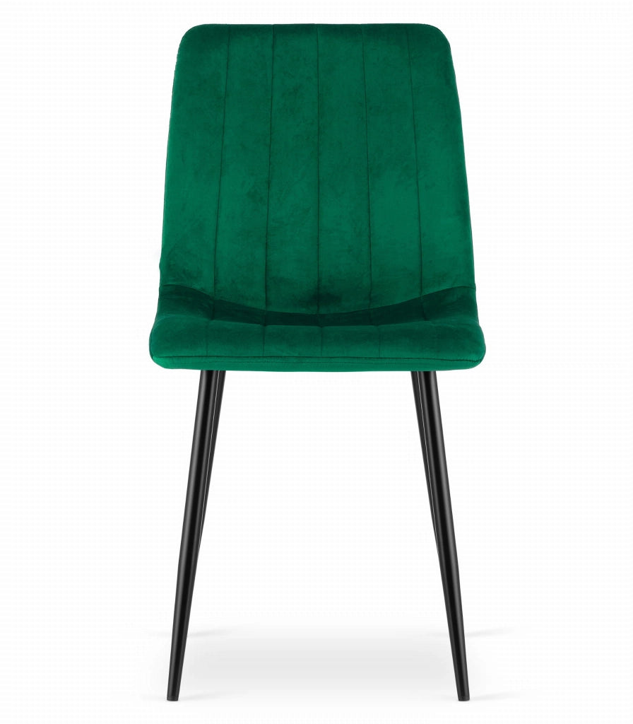 Sedia VALORA JEWA - Design ergonomico in velluto verde scuro x 3