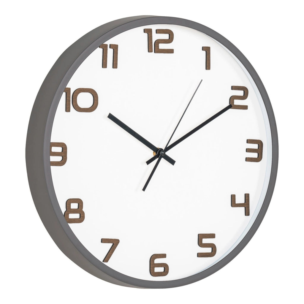 Orologio da Parete Greenwich, Grigio, Plastica, 4,5x35x35 cm