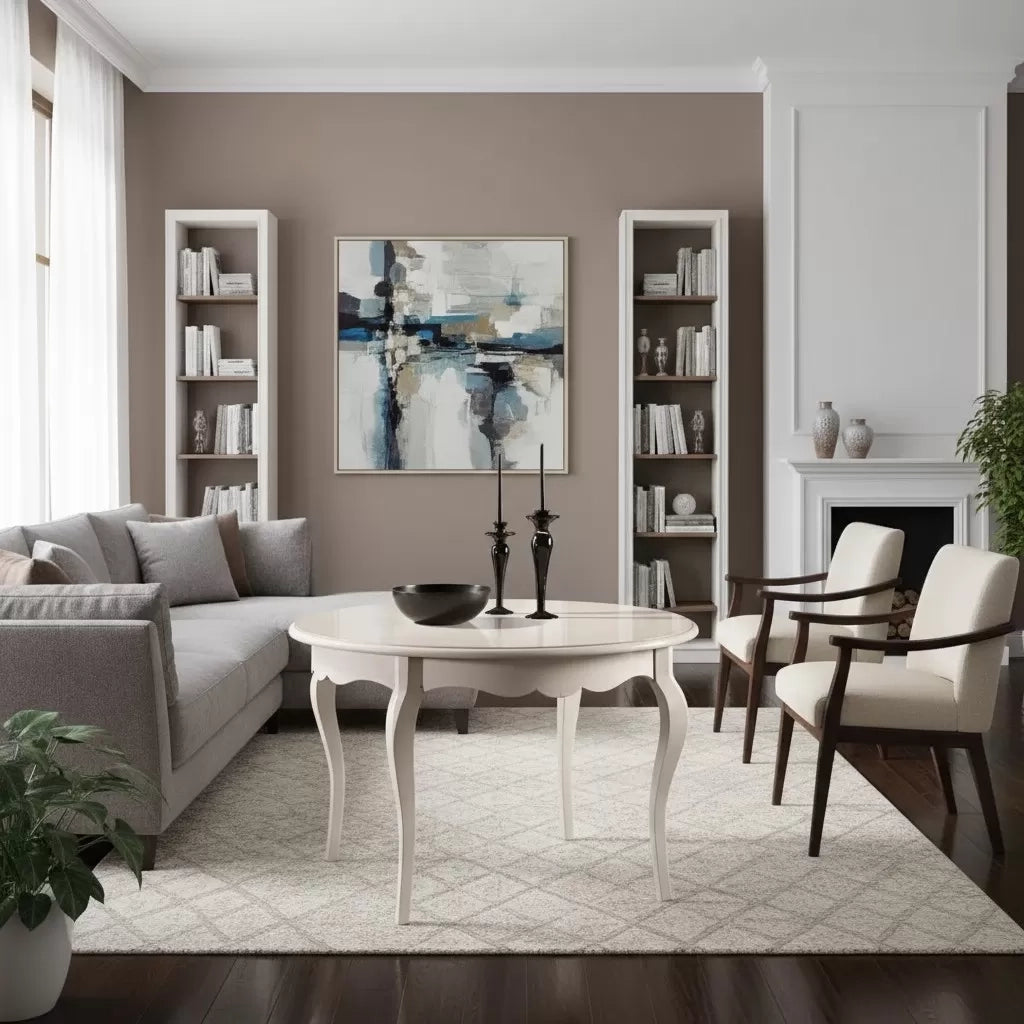 Tavolo rotondo bianco laccato shabby classico 100 h.78 - Mobili 2G