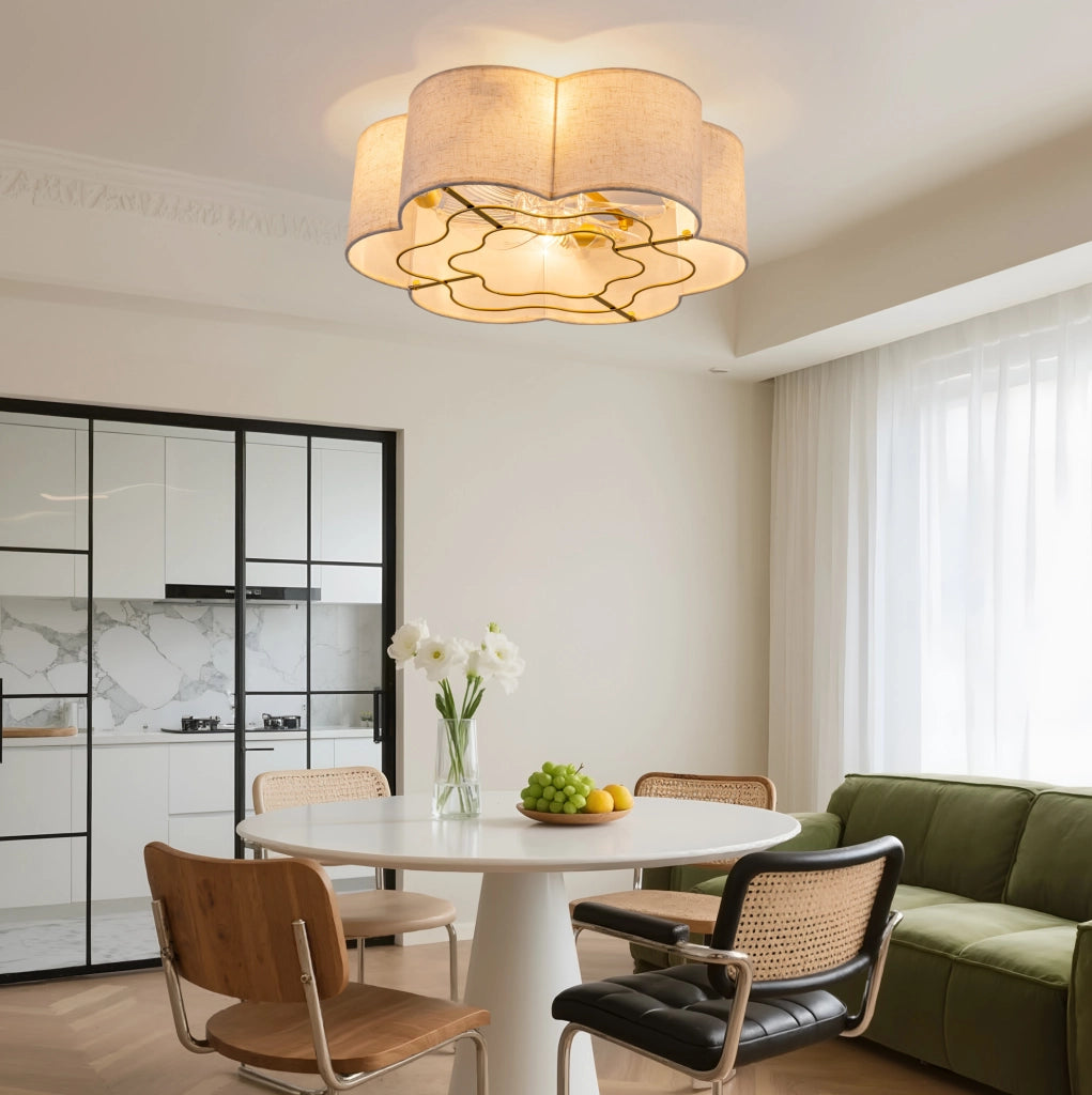 Ventilatore da soffitto con luce, controllo App e telecomando, 6 velocità, rame