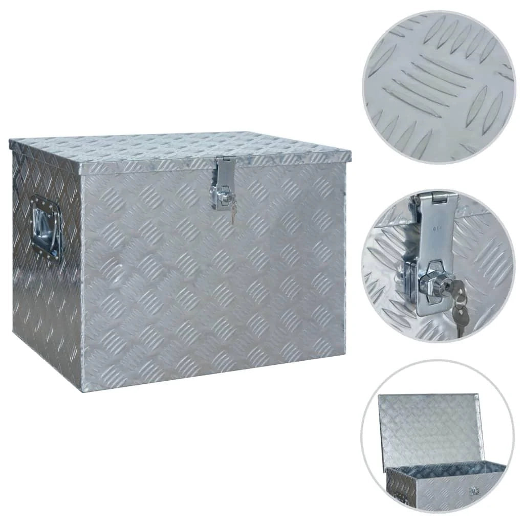 Scatola portaoggetti cassetta degli attrezzi scatola per rimorchio valigetta per il trasporto in officina 61 x 43 x 45,5 cm alluminio 02_0003202