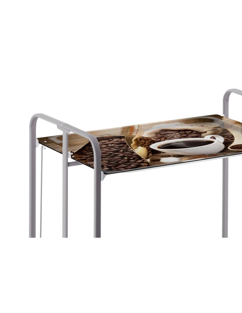 Carrello da cucina pieghevole grigio con ruote BAUHAUS 2 ripiani