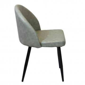 POLTRONA SISSY REALIZZATA IN ECOPELLE E STRUTTURA IN METALLO 50X50X76H CM DI COLORE TORTORA OKX