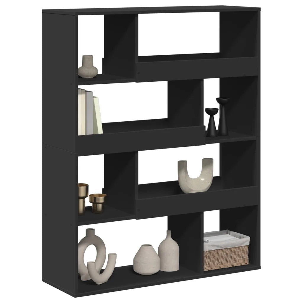 Divisorio Stanza | Paravento | Divisorio Ambienti Nero 100x33x125,5 cm in Truciolato