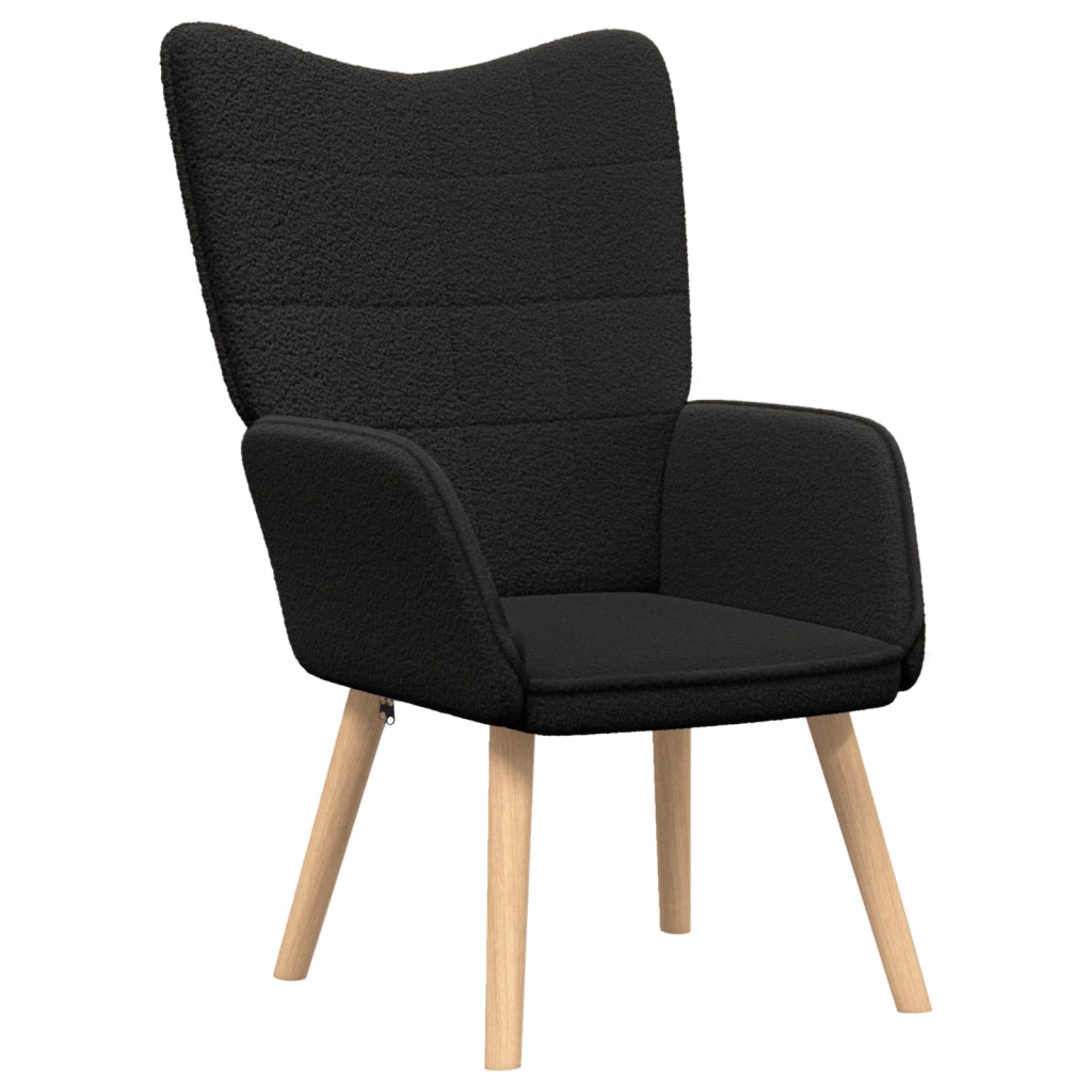 Sedia Rilassante  Nero in Tessuto Simile a Lana Ricci