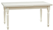 Biscottini Tavolo allungabile Country in legno massello di tiglio finitura bianca anticata L160xPR90xH80 cm. Made in Italy