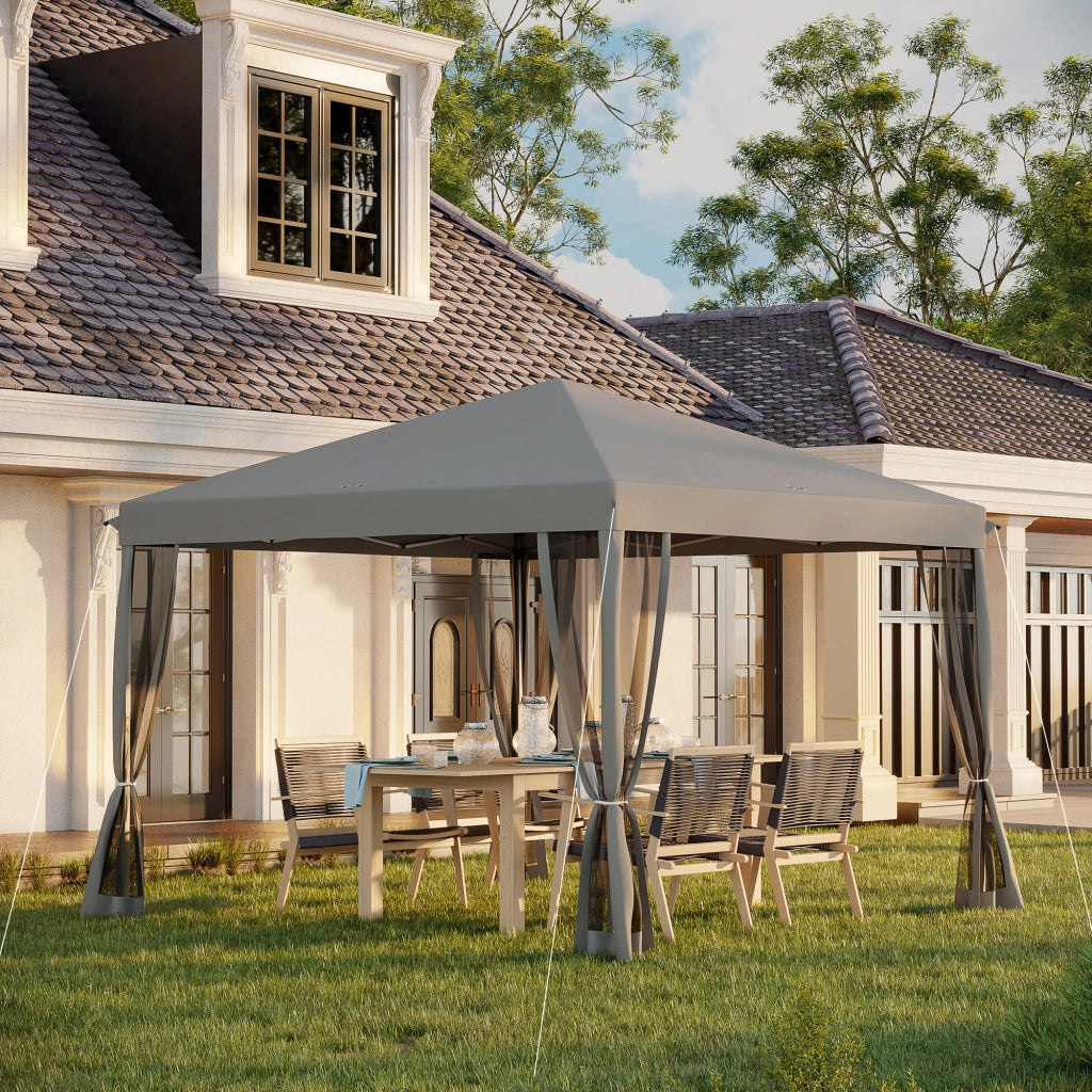 Gazebo Pieghevole 3x3m ¨C Xylo ¨C Grigio Chiaro con Pareti Laterali e Borsa