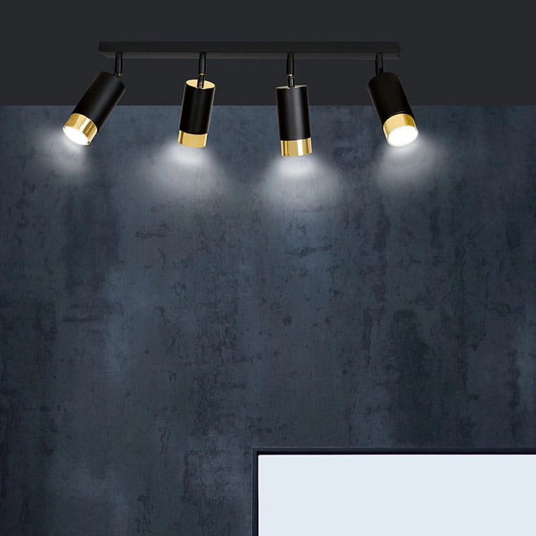 Plafoniera Emibig HIRO 4xGU10 metallo nero/ottone 60cm