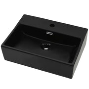 Lavandino con Foro Rubinetto in Ceramica Nero 51,5x38,5x15 cm CFW4558916