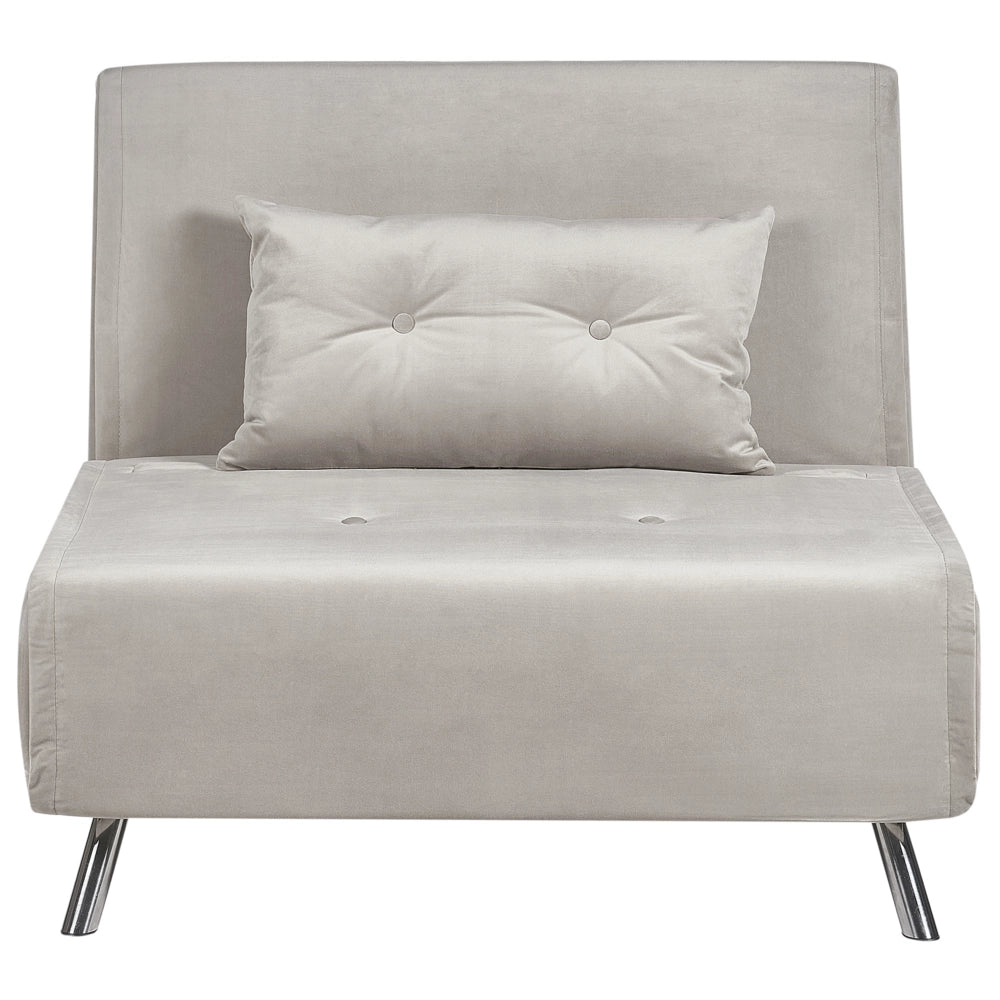 Divano letto di colore grigio chiaro velluto imbottito poltrona letto singolo pieghevole soggiorno