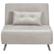 Divano letto di colore grigio chiaro velluto imbottito poltrona letto singolo pieghevole soggiorno
