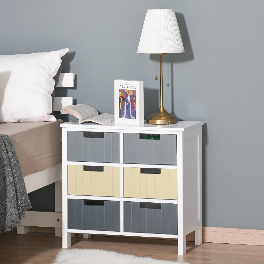 Cassettiera con 6 cassetti in legno ¨C zephmum ¨C multicolore 62x28x58 cm