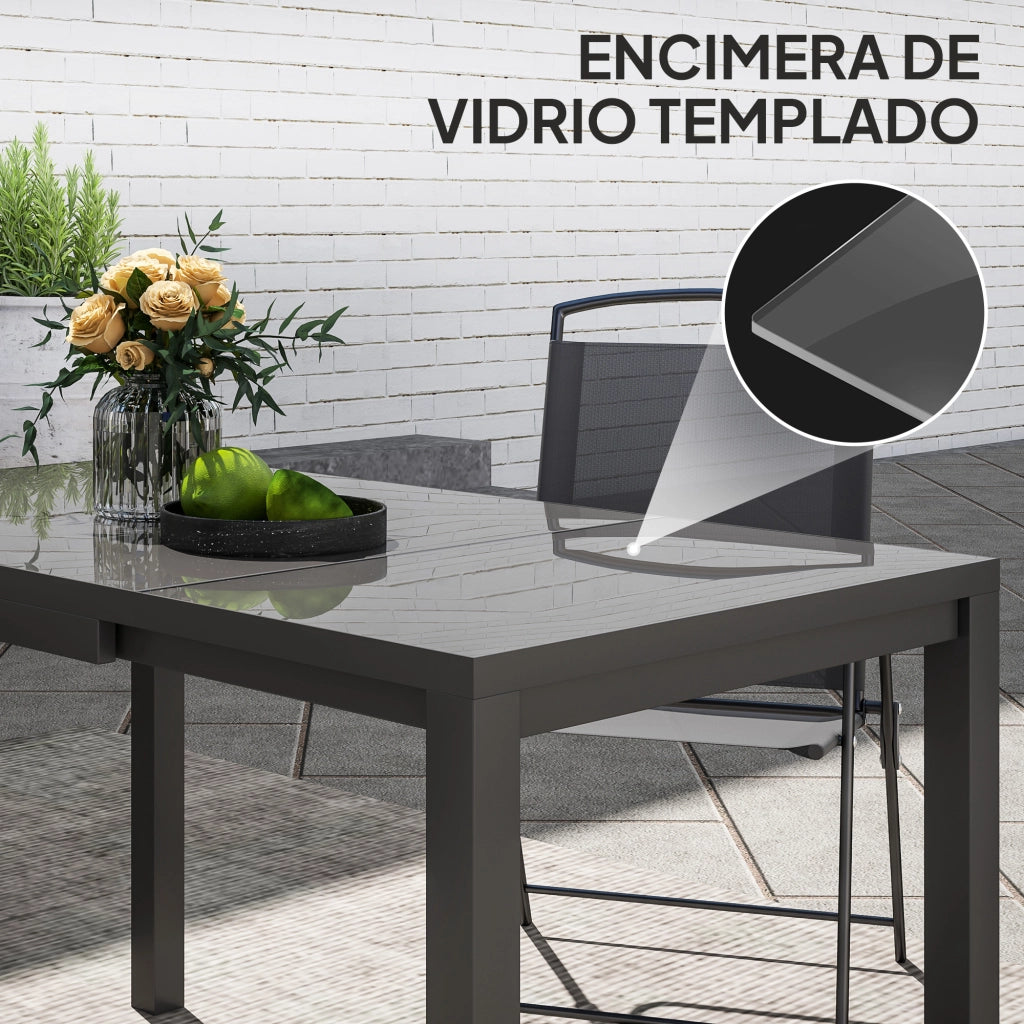 Tavolo da pranzo esterno allungabile rettangolare ¨C zephmum ¨C 85-125 cm per 4-6 persone