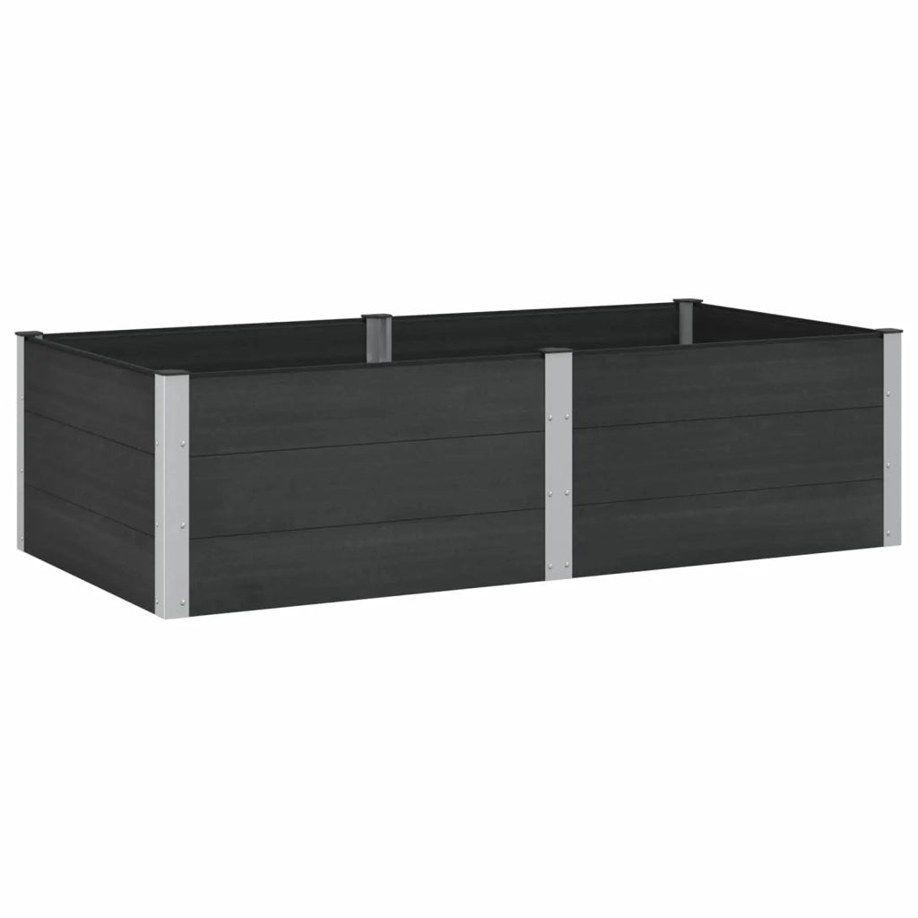 Letto rialzato da giardino Nero 200 x 100 x 54 cm alluminio 42038986