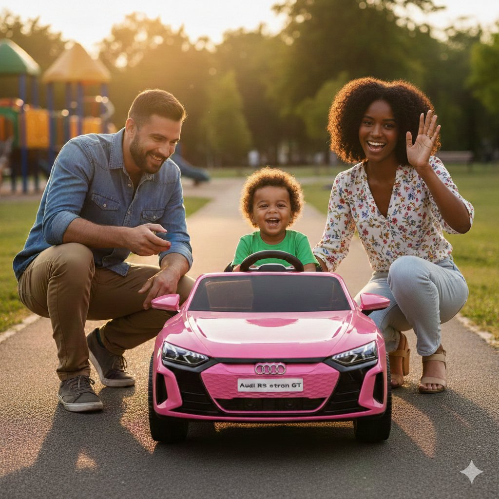 Macchina Elettrica per Bambini 12V Licenza Ufficiale Audi RS E-Tron GT con Telecomando Rosa