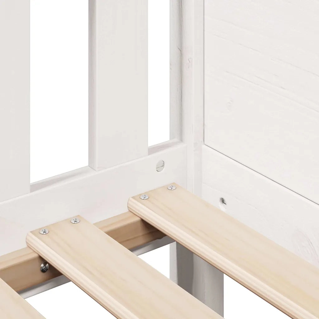 Giroletto Casetta Bambini Bianco 80x200 cm Legno Massello Pino 850705