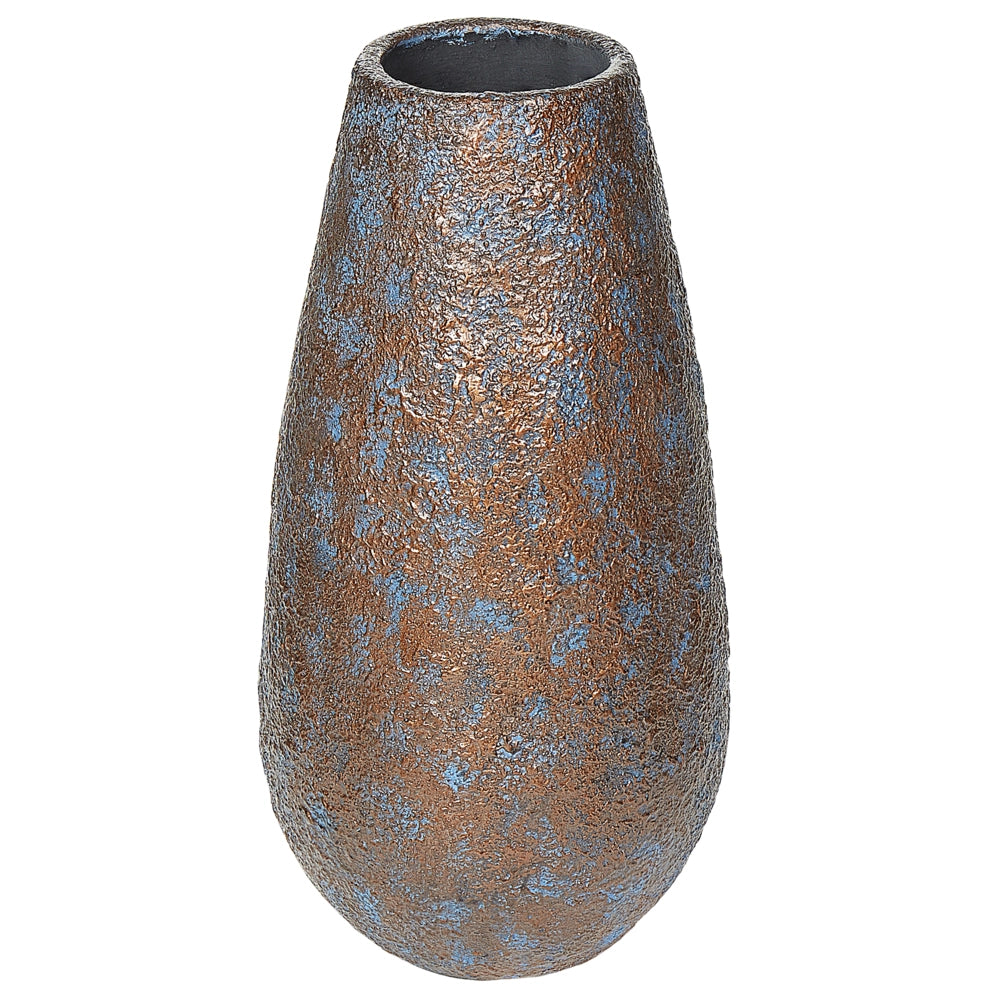 Vaso decorativo alto in ceramica marrone 48 cm Vaso da terra da tavolo effetto anticato