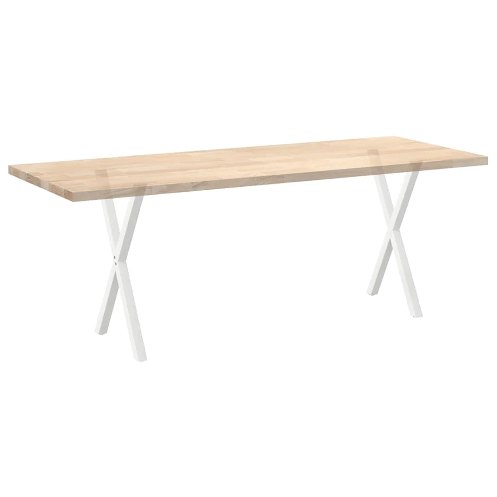 Set di 2 gambe per tavolo da pranzo a forma di X 50 x 72 cm con piedini regolabili design moderno acciaio bianco 02_0057182