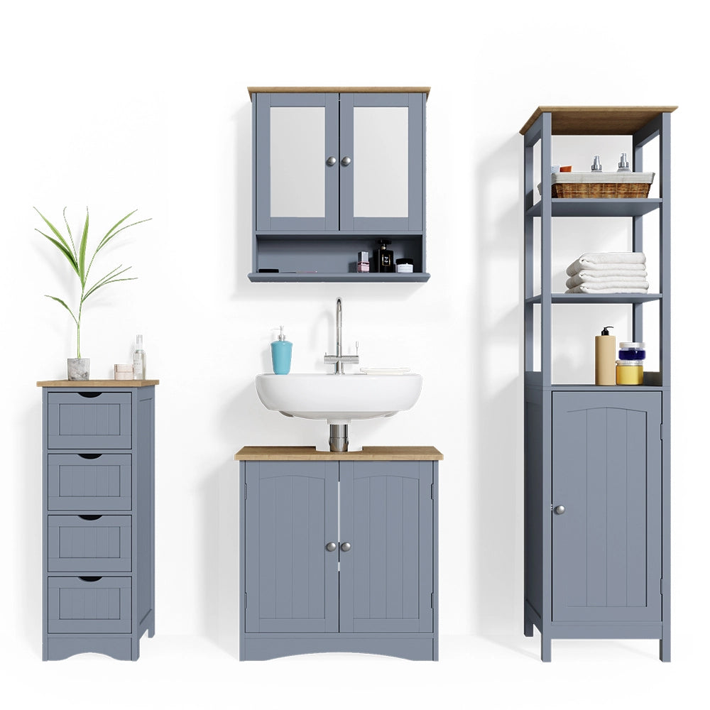 Vicco Set mobili bagno Grigio 4 parti