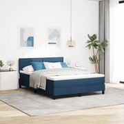 Letto Box Spring con Materasso Blu 140x190 cm Tessuto