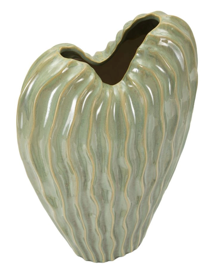 Vaso Venice 27x14x46,5 cm in Ceramica Verde