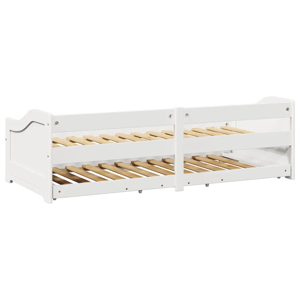 vidaXL Lettino con Rotelle senza Materasso IRUN Bianco 90x200 cm
