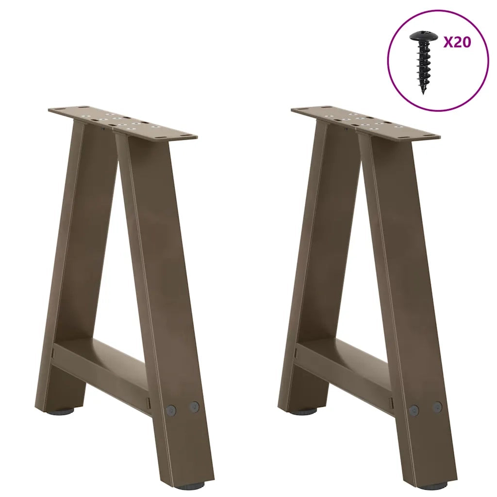 vidaXL Gambe per Tavolino da Caffè a Forma di A 2 pz 50x(42-43) cm Acciaio