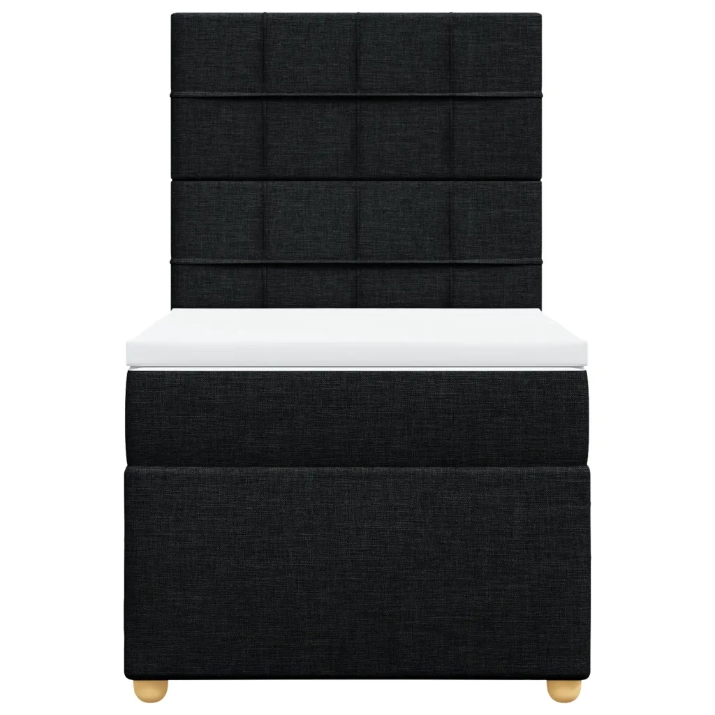 Giroletto a Molle con Materasso Nero 100x200 cm in Tessuto 3291193