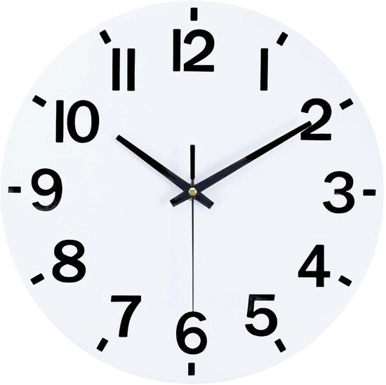 Orologio da Parete in Legno MDF 30cm Stile, Silenzioso, Moderno, Cristallo, Decorativo, Camera da Pranzo, Cucina, Ufficio, Camera da Letto (Houtwit)