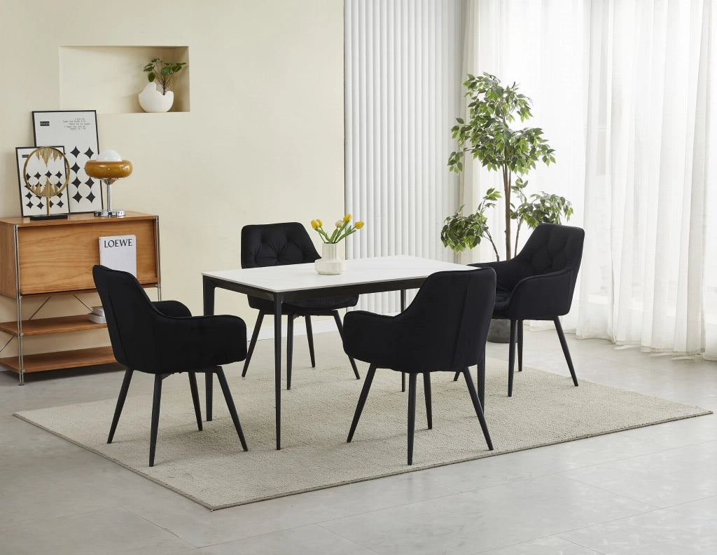 Sedia girevole in velluto VALORA LUKK360 - Nero x 2