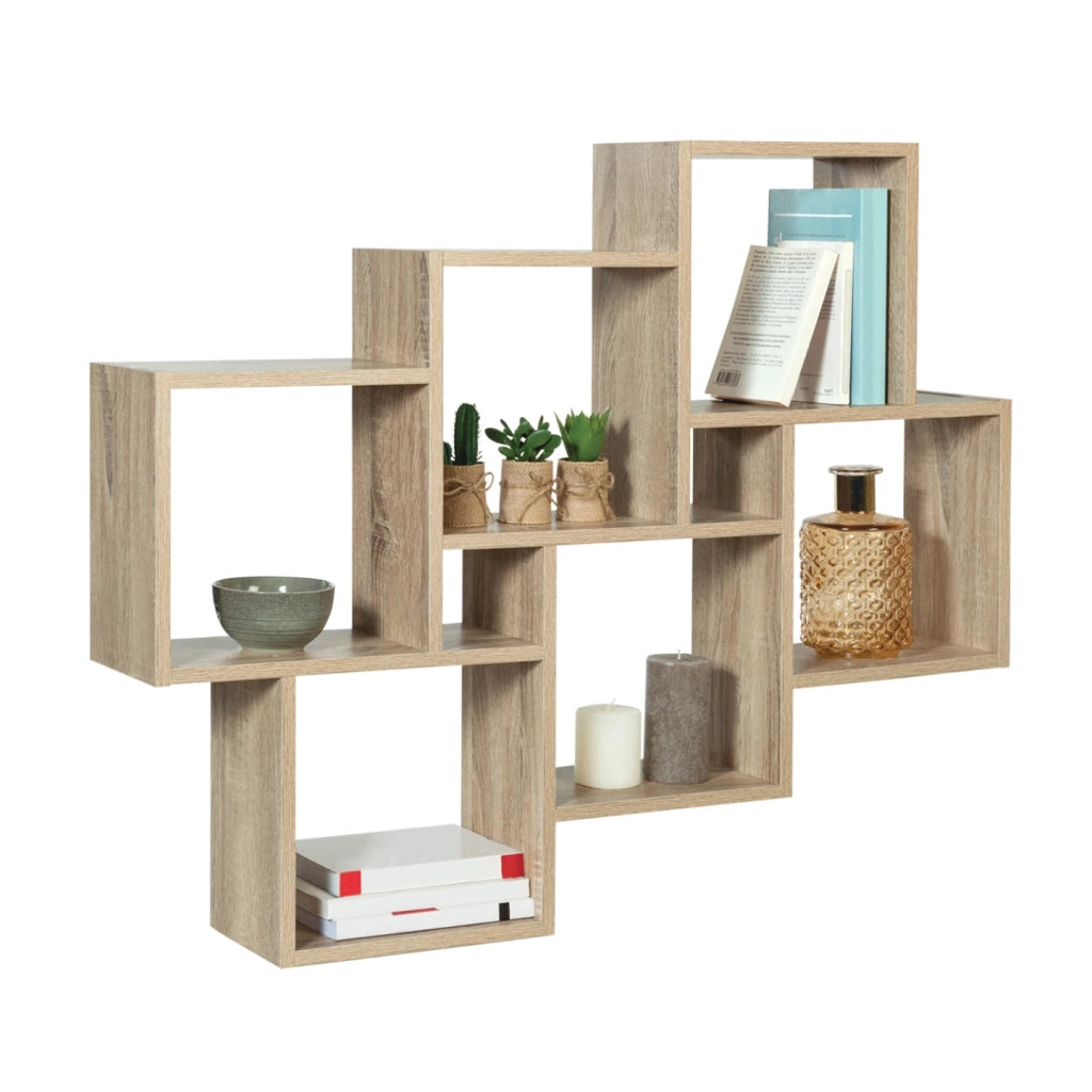 IDMarket - Scaffale a parete LUCAS in legno di faggio