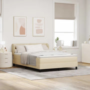 Letto a molle con materasso Crema 160 x 200 cm Tessuto 3340099