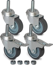 Pneumatici da 50 mm con avvitamento M10 fissaggio viti - TPR gomma - 2 frenati - 2 sterzili