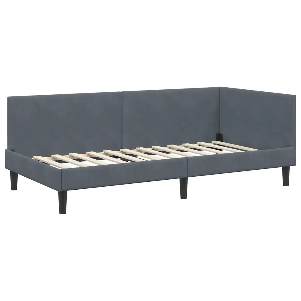 Cornice del letto ad angolo Grigio scuro 100 cm x 200 cm
