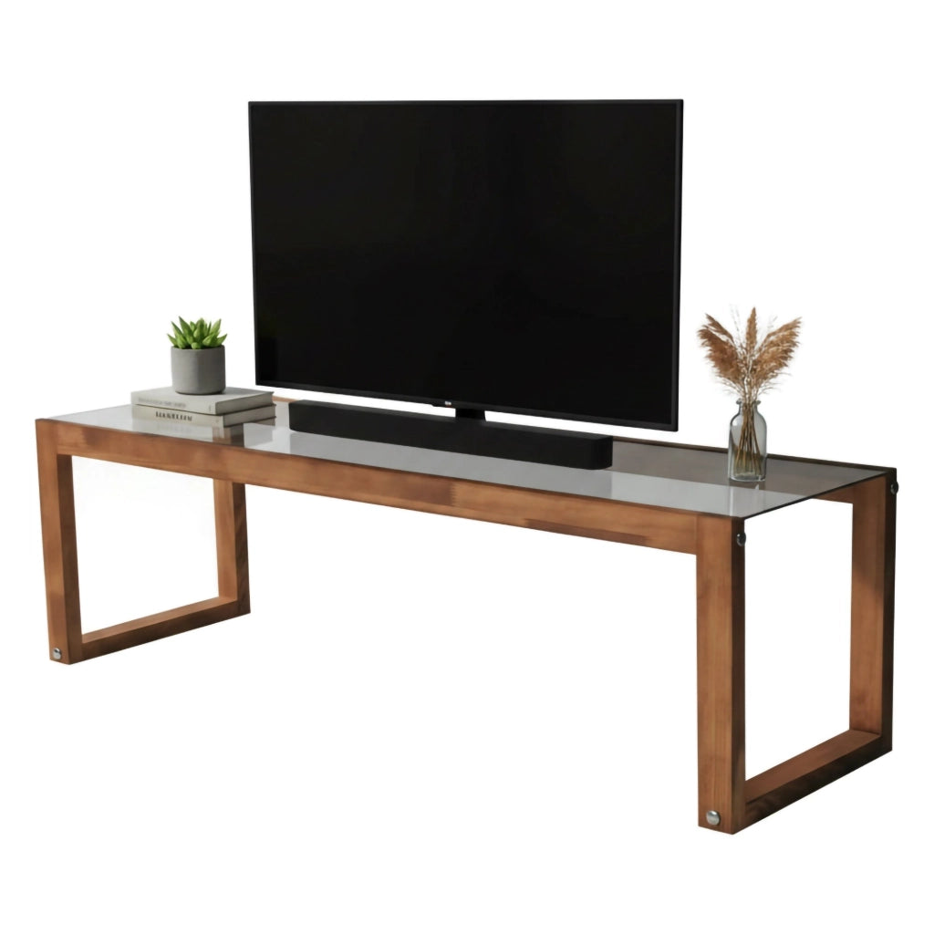 Mobile porta TV Nanauk, Credenza da soggiorno, Armadio basso per TV, Base parete attrezzata, 130x40h40 cm, Quercia