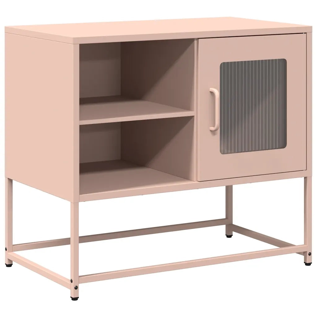 Mobile TV-Credenza per TV-Console TV Rosa 68x39x60,5 cm in Acciaio 560073