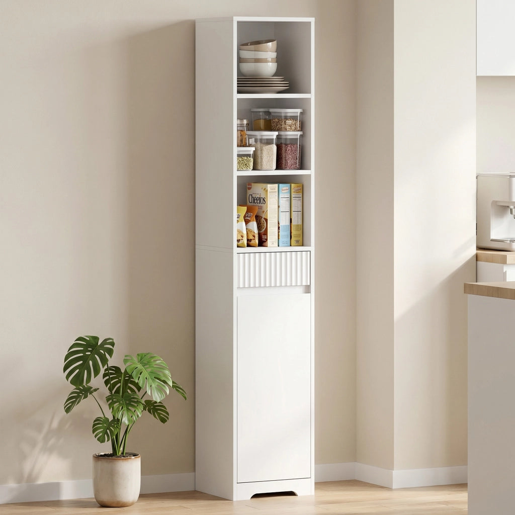 Mobile da Bagno Alto, Mobile Autoportante con Ripiano Regolabile