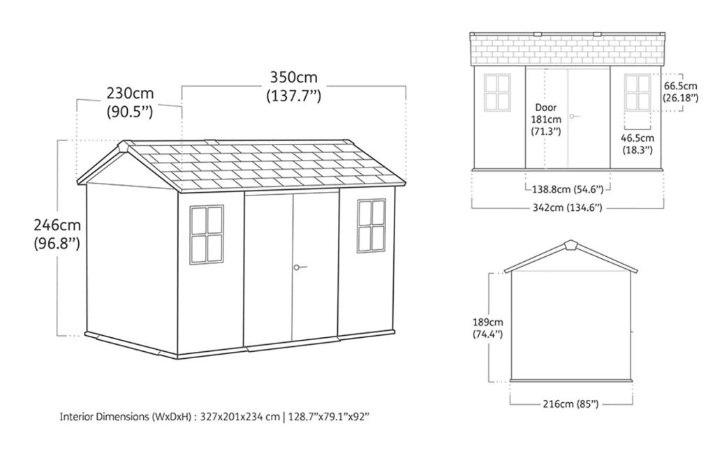 Casetta Box da Giardino 230x350x246 cm Keter Signature Apex 7511/1175 in Resina Effetto Legno Noce
