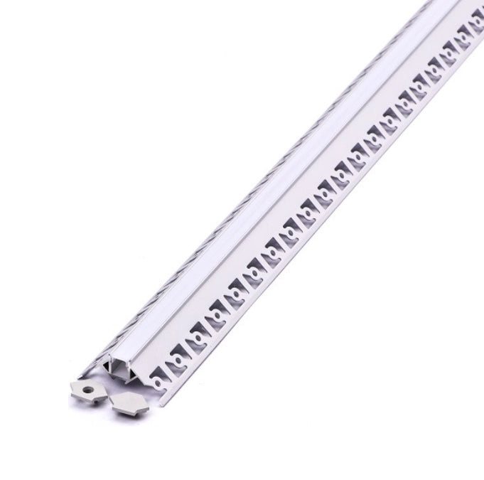 Profilo alluminio integrato optonica 5165 per strisce led 2m grigio