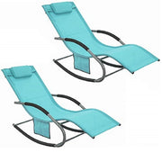 SoBuy 2 x Sdraio a dondolo con poggiatesta 63x150x87cm OGS28-HBX2