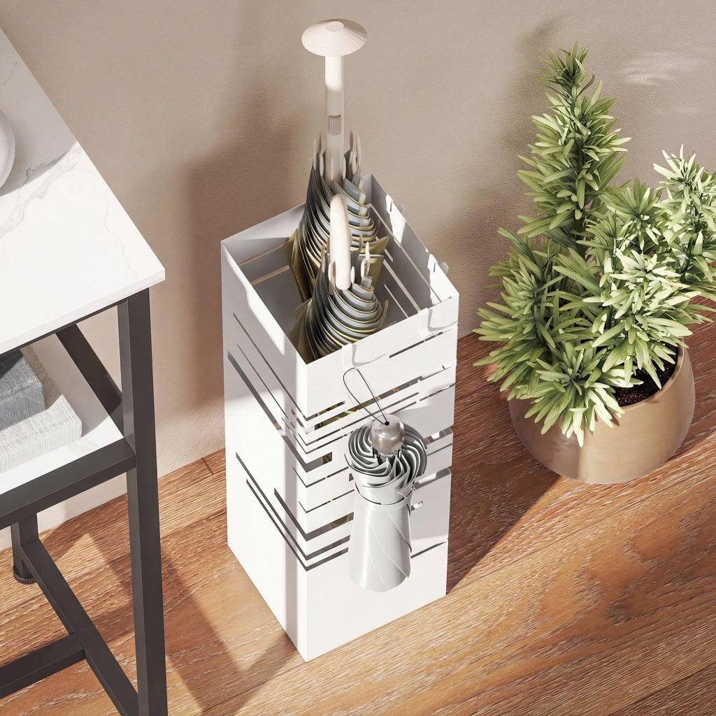 Portaombrelli ¨C Zephmum ¨C Bianco Metallo 15.5x15.5x49 cm